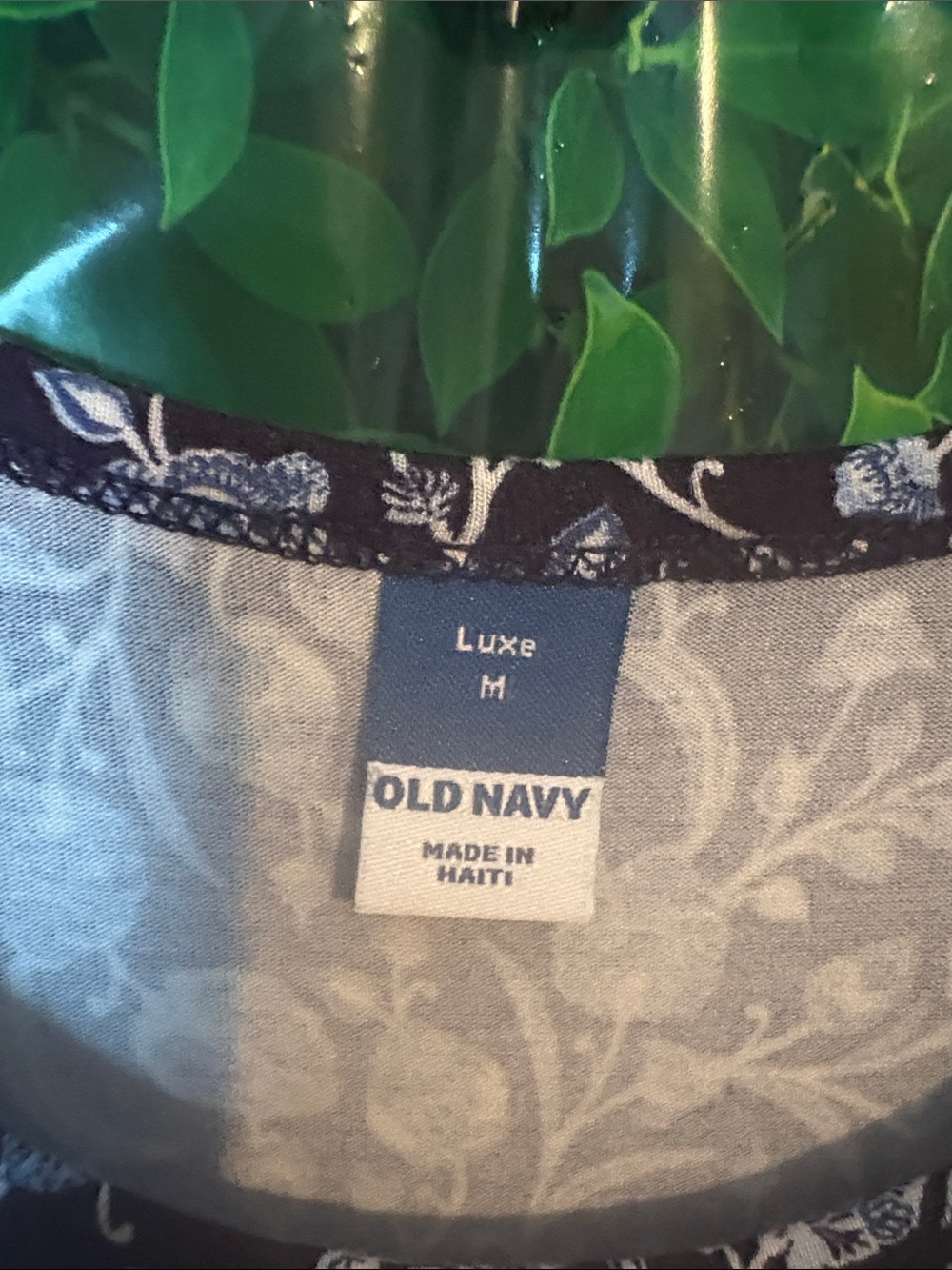 Old Navy Black Tank Top with White Floral Print - Picture 3 of 3